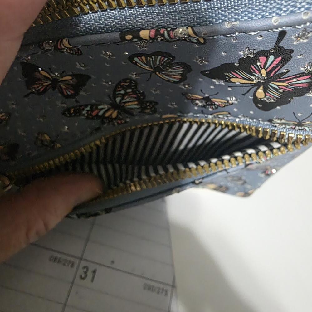 Butterfly Print Blue Backpack - Picture 2 of 6